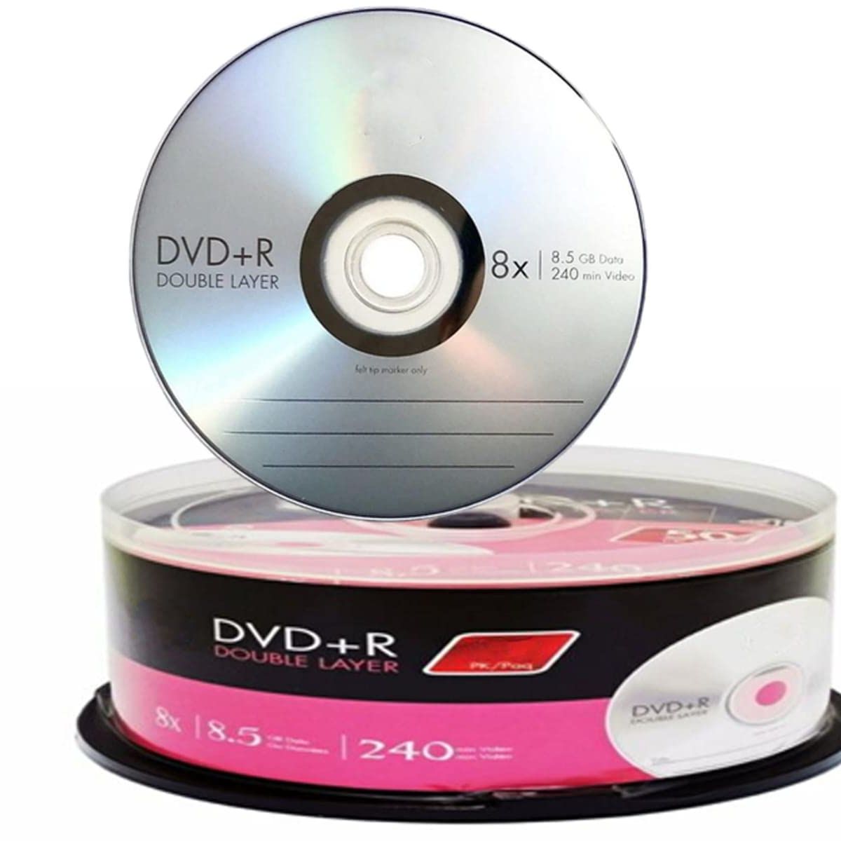 Premium Brand Blank DVD+DL (Double Layer) 8.5 GB x 240 min x 8X (Pack of 5 Disk with Free 5 DVD Cover)