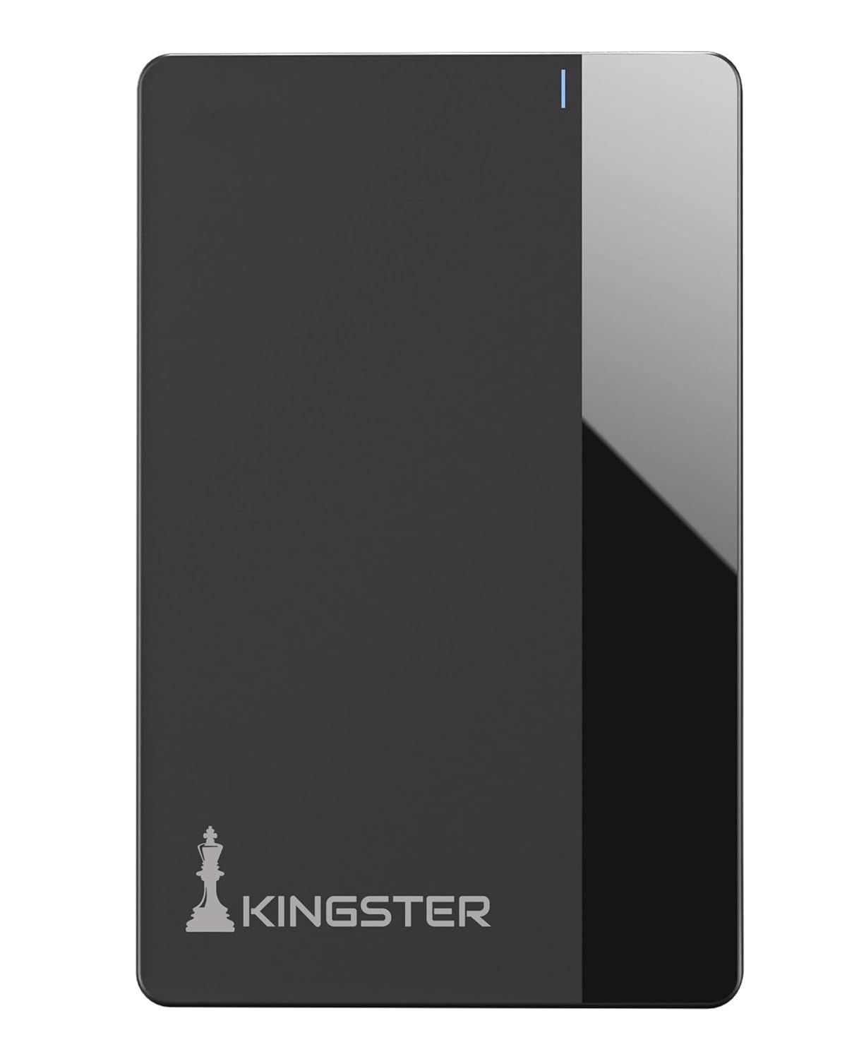 KINGSTER® Portable External Hard Drive 1TB – USB 3.0 Ultra-Slim HDD – High-Speed Backup Drive for Laptop, PC, Mac, Smart TV & PS4/PS5 – Lightweight Shock-Resistant Plastic Body