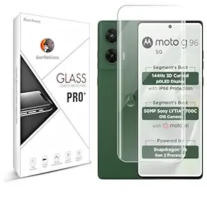 BATCHONE Tempered Glass Screen Protector Compatible For Motorola G96 5G (Transparent) Edge To Edge Full Screen Coverage UV With Easy Installation Kit, Pack of 1