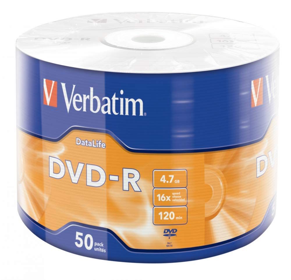 Verbatim 43791 4.7GB DVD-R 16X (Pack of 50 Disc) Shrink Pack