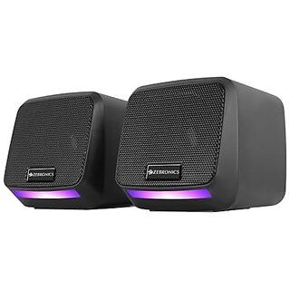 ZEBRONICS Igloo 1 2.0 USB Computer Speakers 8 Watts Multicolor LED USB Powered AUX Volume Control Pod for PC Laptops Desktop