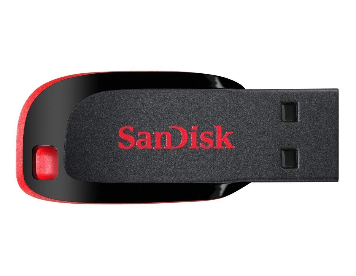SanDisk Cruzer Blade 128GB, USB 2.0, Flash Drive, Pendrive, Red, 5Y Warranty (SDCZ50-128G-I35)