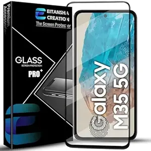 Edge To Edge Screen Protector Tempered Glass For Samsung Galaxy M35 5G / A35 5G / A55 5G With Easy Self-Installation Kit, (Samsung Galaxy M35 2024)
