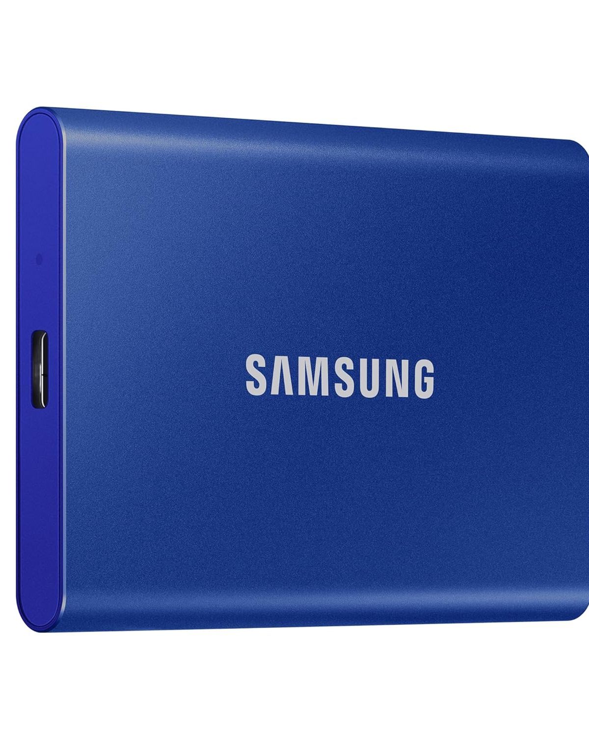 Samsung T7 1TB, Portable SSD, up to 1050MB/s, USB 3.2 Gen2 + 2mo Adobe CC Photography, Gaming, Students & Professionals, External Solid State Drive (MU-PC1T0H), Blue