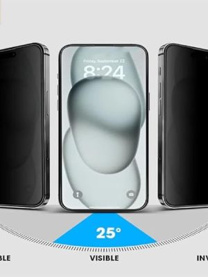 dolluk iPhone Screen Protector, Anti-Spy Tempered Glass Screen Protector Micro-curved Edges, Case Friendly, Anti Spy (iPhone 16 Pro)