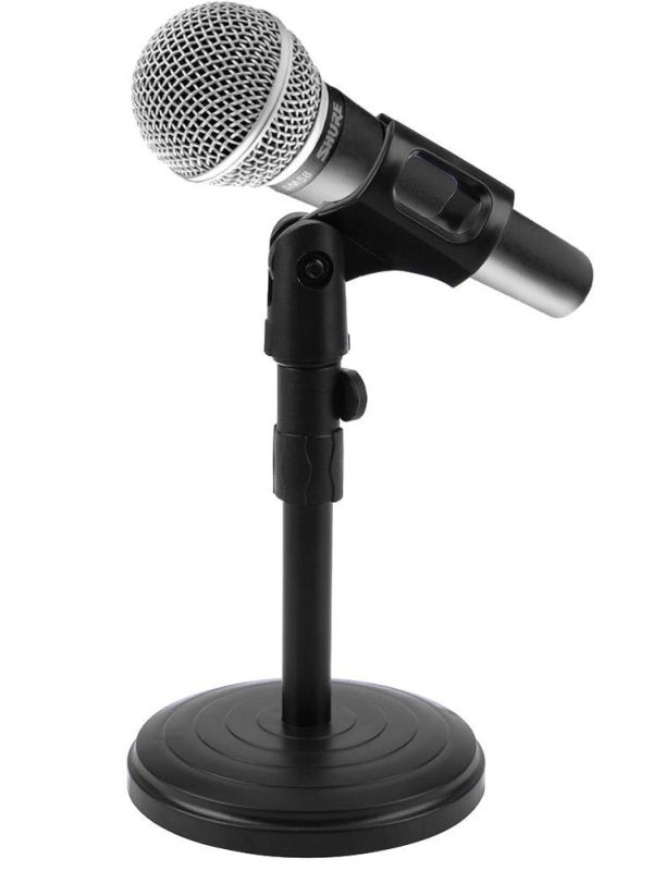 Product Tabletop Microphone Stand| Extendable 2 Step Table Desktop Microphone Stand Holder Mic Clip| Studio Sound Recording | Mic Microphone Shock Mount Clip Holder Image