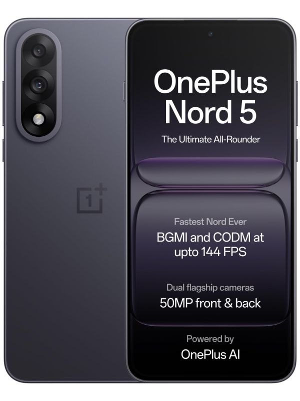 Product OnePlus Nord 5 | Snapdragon 8s Gen 3 | Stable 144FPS Gaming | Dual 50MP Flagship Camera | Powered by OnePlus AI | 12GB + 512GB | Phantom Grey Image