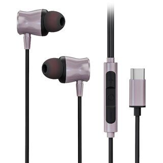 Product Digimate Drumbeat Wired C-Type Earphones with Built-in Mic Bass Boosted Hands-Free Earphones Image