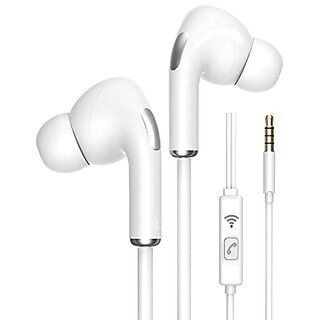 Product AXL in-Ear Wired Earphones with Extra Powerful Bass Snug fit and in-Line Control with Mic for Hands Free Calling (White AEP-15B). Image