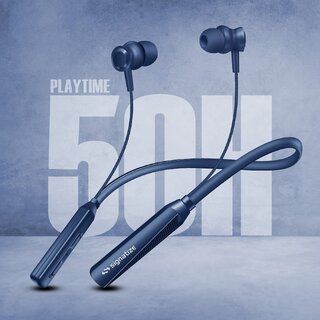 Product Signatize Wireless in-Ear Neckband Bluetooth Earphones with 10mm Drivers, Music Experie, 50 Hours Playtime,-SZ-1180-Blue Image