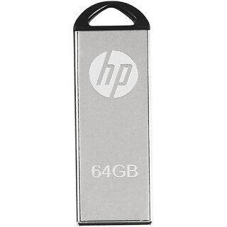 Product HP Flash Drive 64GB Pen Drive, Compatible with Laptop & Desktop Computer, USB 2.0, Metal Case (Silver) Image
