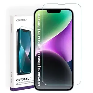 Product CZARTECH Tempered Glass for iPhone 13/14 / 13 Pro / 16e Screen Guard Protector with Easy Cleaning Kit (Pack of 1) Image