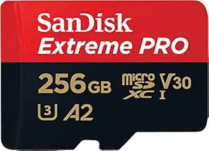Product SanDisk Extreme Pro 256GB microSDXC UHS-I, V30, 200MB/s Read, 140MB/s Write, Memory Card for 4K Video on Smartphones, Action Cams and Drones Image
