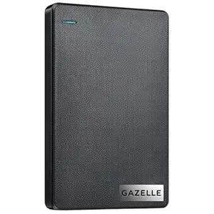 Product GAZELLE High-Speed 500GB Ultra Slim Portable External Hard Drive - 2-in-1 Type C & USB 3.0, Compatible with PC, Mac, Laptop, PS4, Xbox, iPad, Tablet, Mobile (Black) - 1 Year Warranty Image