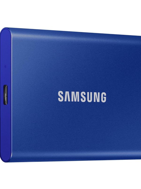 Product Samsung T7 1TB, Portable SSD, up to 1050MB/s, USB 3.2 Gen2 + 2mo Adobe CC Photography, Gaming, Students & Professionals, External Solid State Drive (MU-PC1T0H), Blue Image
